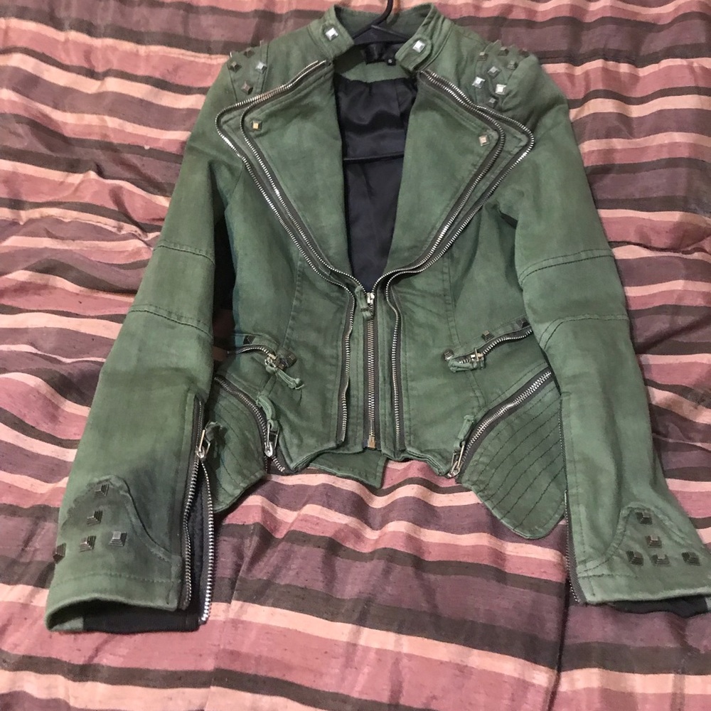studded moto jacket runs small fits like a small